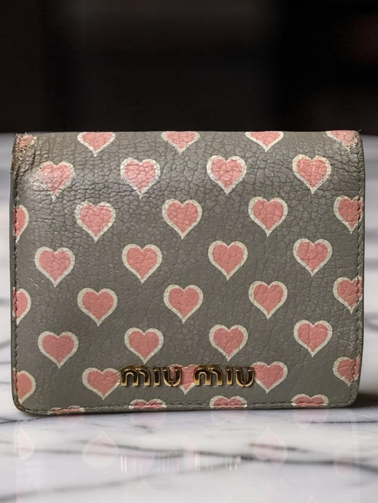Miu Miu Handbags - MIU MIU Heart Leather Bifold Compact Wallet 😍